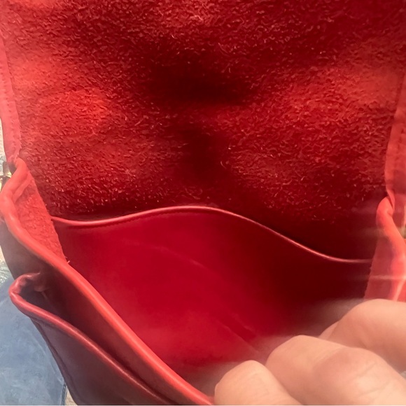 Coach Red Station Bag Leather crossbody bag satchel vintage with hang tag - Picture 10 of 15